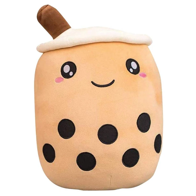 Plush Stuffed Toy Brown Pearl Milk Tea Bubble Tea Plush Pillow Home Soft Hug Pillow Kids Gifts