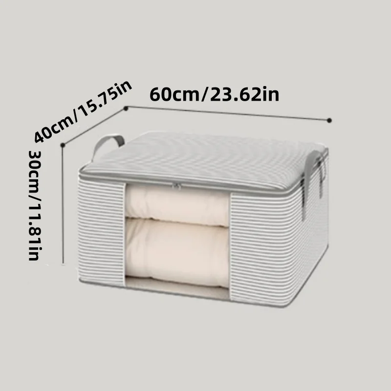 2-Pack Visible Window Striped Storage Bags, Large Capacity for Clothes and Quilts, Household Packing and Organizing Bags, Quilt Moving Packing Essentials, Moisture-Proof and Dust-Proof Storage, Home Storage Essentials