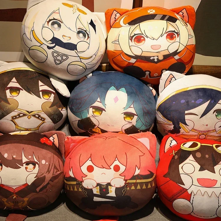 Anime Genshin Impact Xiao Kazuha Scaramouche Furina Tartaglia Raiden Shogun Kaveh Diluc Cosplay Fluffy Dolls Pendant Cushion Fan