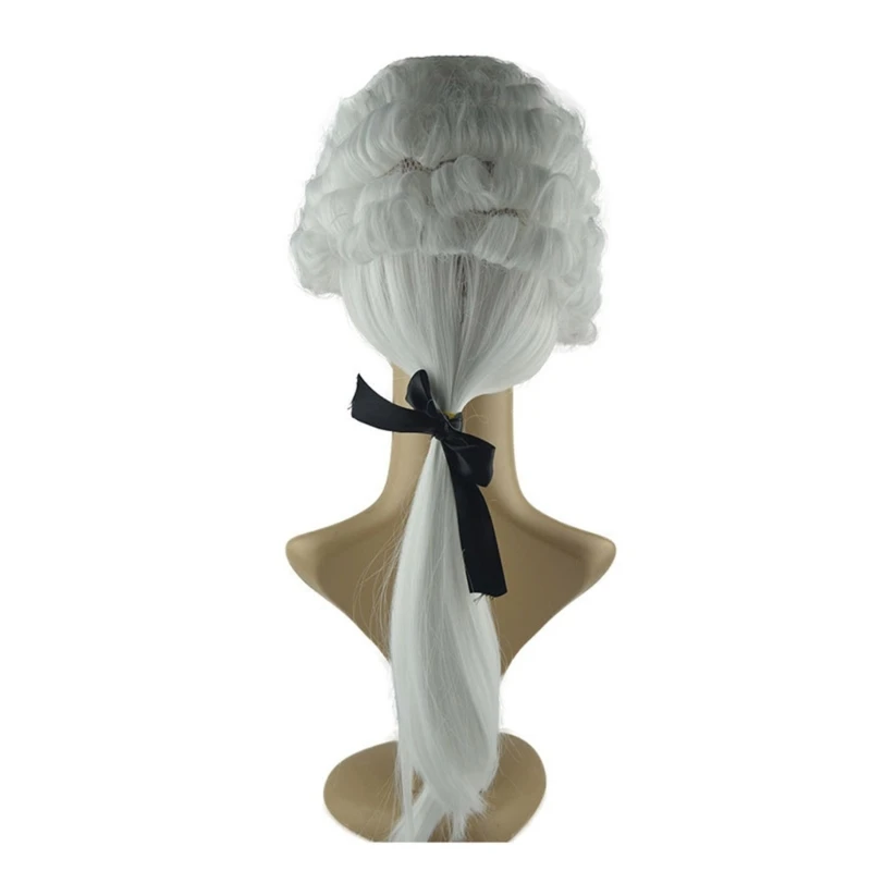 Judge Costume Accessory White Judge Adult Barristers Powdered Historical Lawyer Halloween Party Wigs