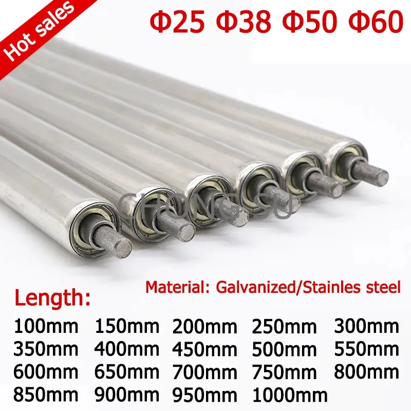 

Dia 25/38/50/60mm 201 Stainless Steel Galvanized Roller Conveyors Total Length 100 200 250 300 350 400 450 500 550 600~1000mm