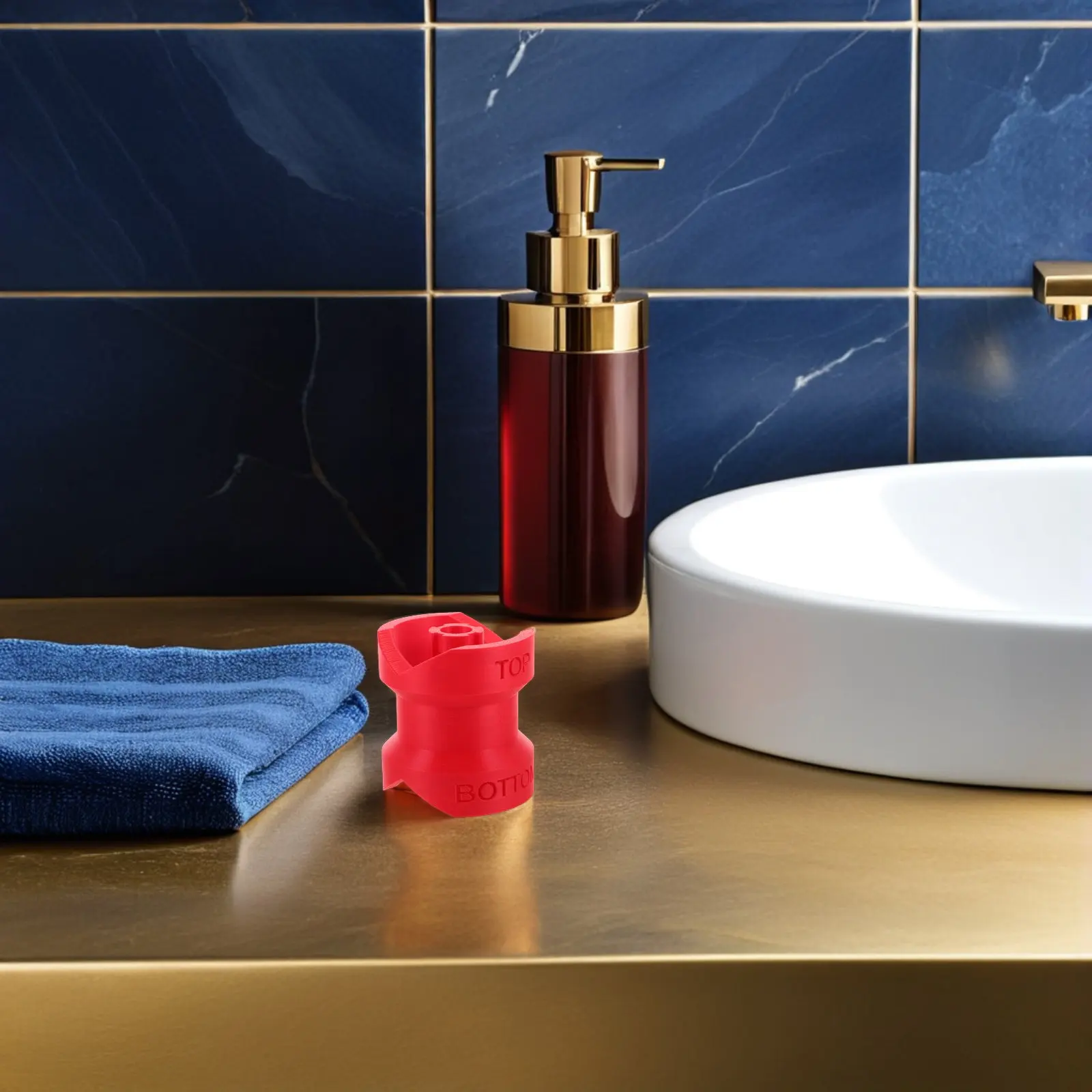 

Leak Proof Transfer Connector 4Cm Diameter Red Reusable Bottle Funnel Adapter for Shampoo Lotion Soap Kitchen Condiments