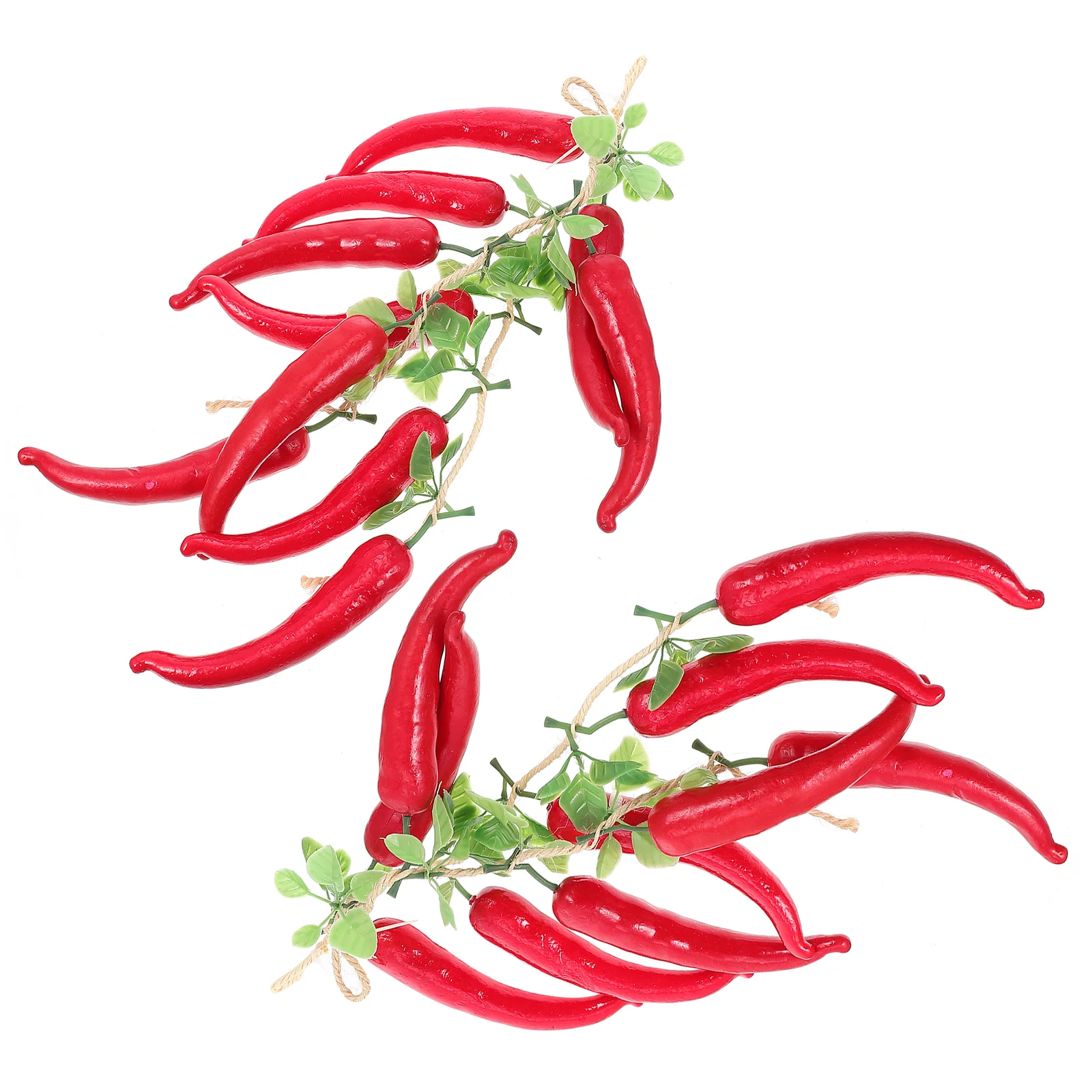 

2 Strings Chiltepin Pepper Simulation Red Long Chili Decorations Artificial Adornment Hanging Pendants Child