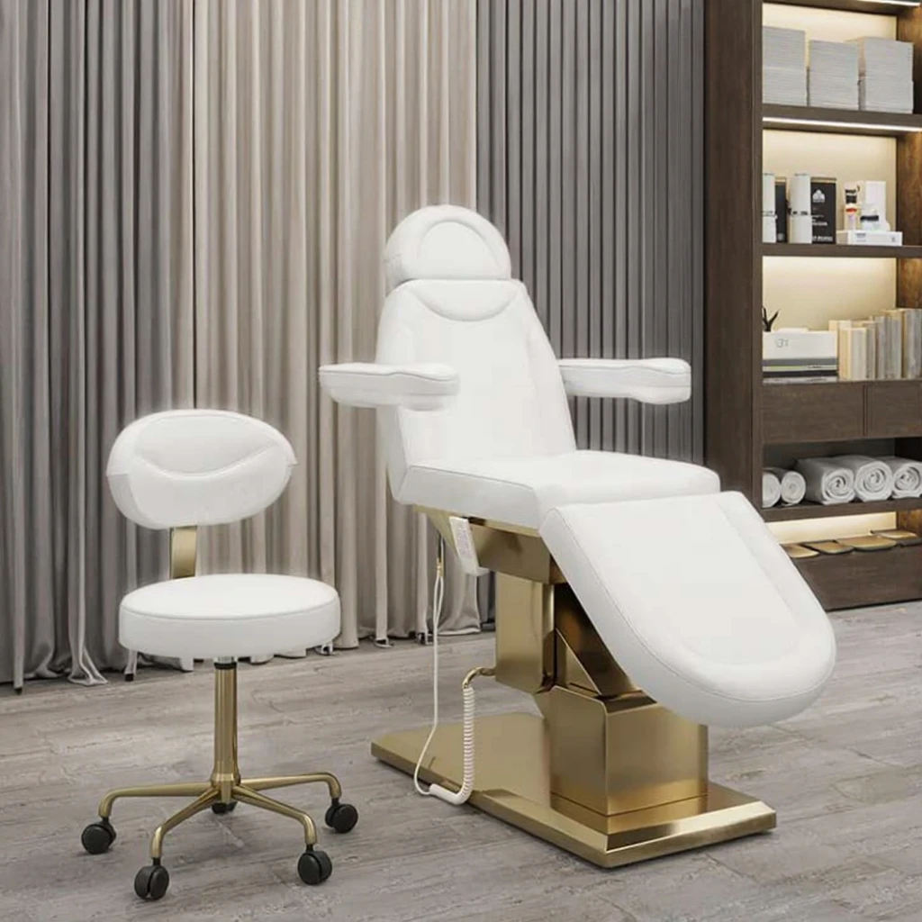 Modern Style Electric Massage Table for Beauty Salon 3 Motors Spa Facial Bed Eyelash Bed Stainless Steel Foldable Beauty Bed