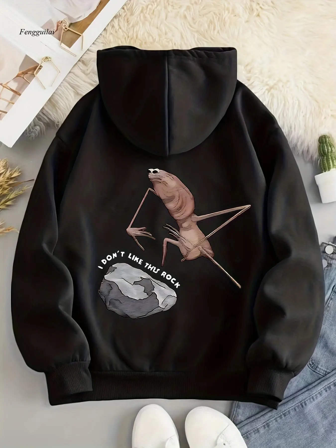 เสื้อฮู้ดลายหนอน - ลายหนอนน่ารัก - เสื้อสเวตเชิ้ตมีเชือกผูก - เสื้อผ้าลำลองสำหรับฤดูใบไม้ร่วง/ฤดูหนาว