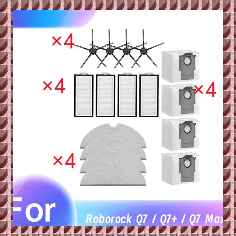 

A95G 16 шт. для Roborock Q7/Q7+/Q7 Max+ подметальный робот, боковая щетка, швабра, фильтр, мешок для пыли, набор деталей для чистки, замена