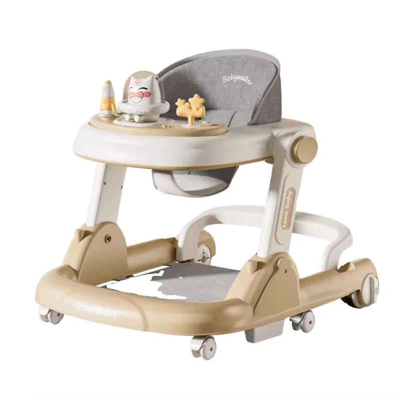 Multi-functional Anti-rollover Baby Walker Folding Activity Walker Baby Can Sit Push Learning Driving Baby Trolley 6-18 Months