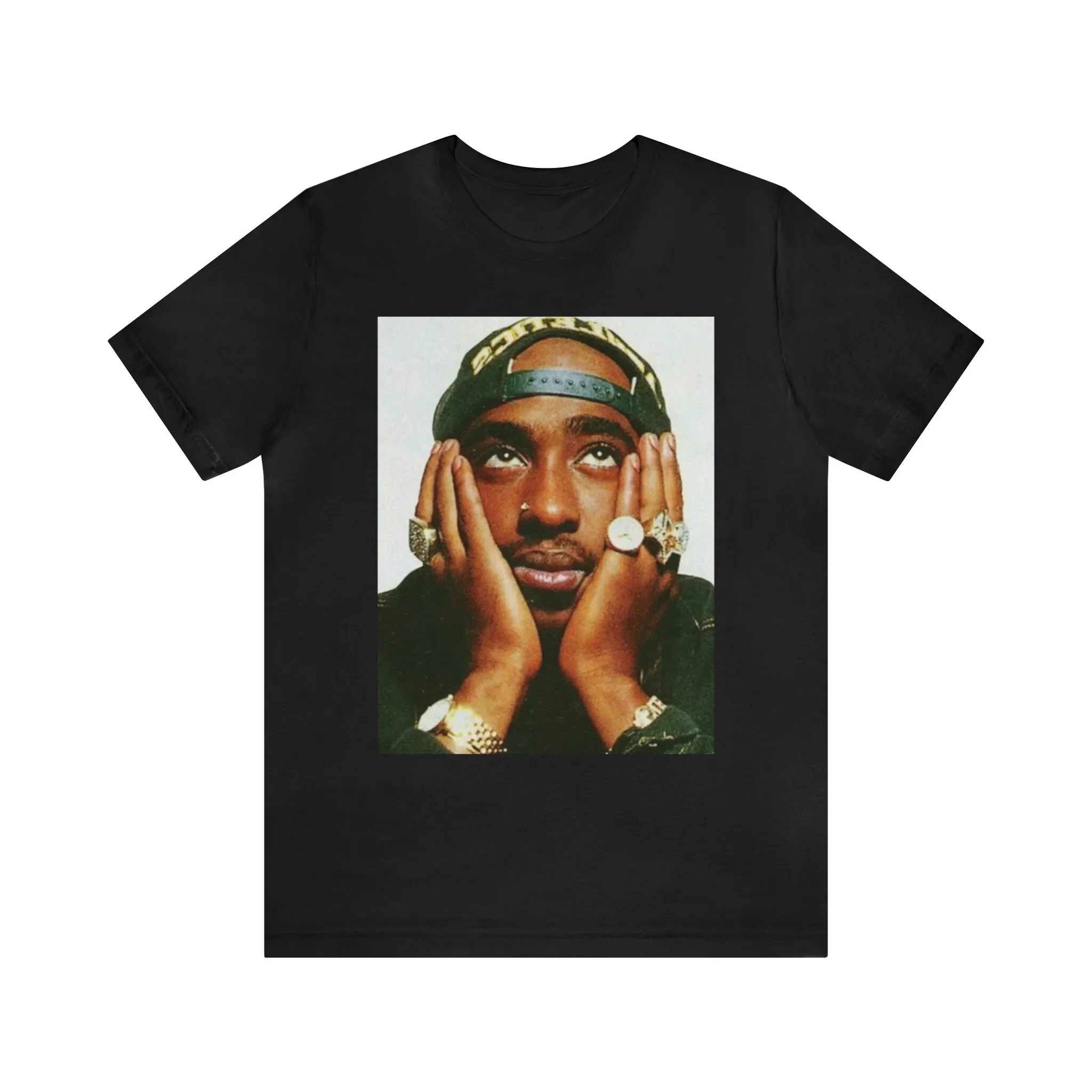 Tupac Shakur Gold Finger Unisex Jersey Short Sleeve Tee T-shirt