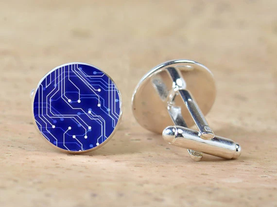 Unisex Computer Circuit Board Cufflinks