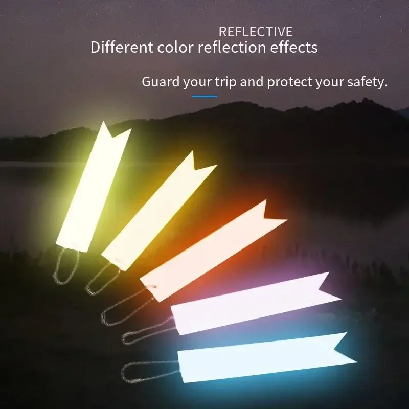 13 Colors Reflective Keychain Bag Pendant High-gloss Night Reflector Ornaments Colorful Strip Marker Roadway Safety Accessories