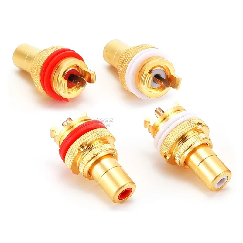 1Pcs AVSSZ RCA female socket copper and rhodium-plated gold-plated welding AV power amplifier audio speaker terminal HIFI