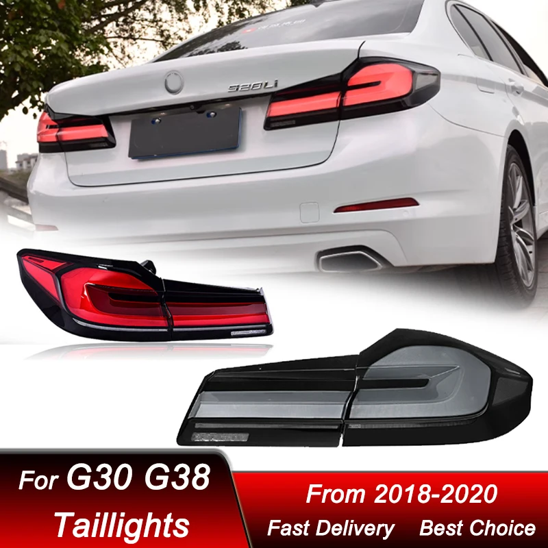 

Поп-стайлинг автомобиля Задние фонари для BMW 5 серии G30 G38 2018-2020 Новый стиль 3D Стиль Светодиодный динамический указатель поворота Задний фонарь в сборе