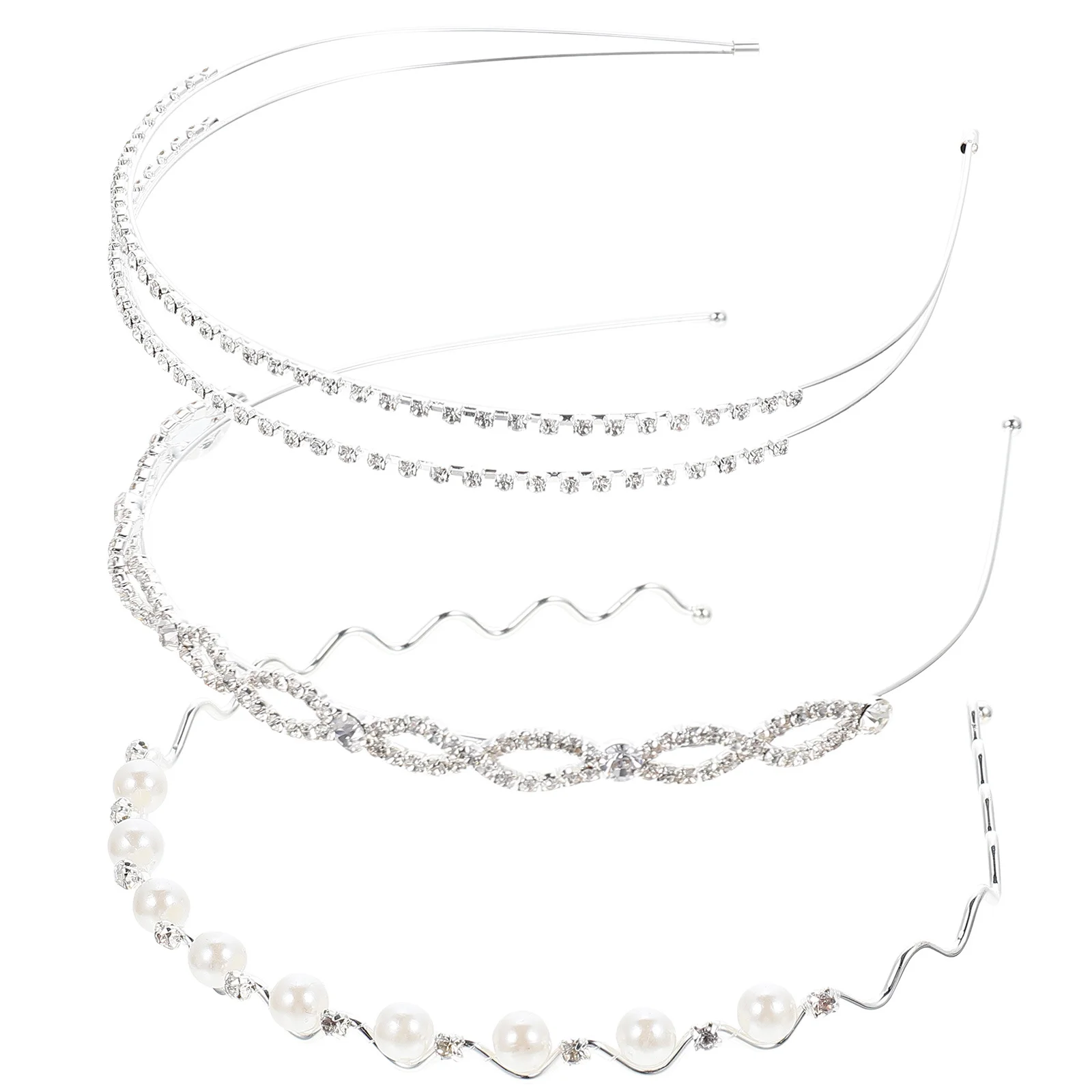 

Набор из 3 жемчужных повязок для волос: креативные цветочные ободки с кристаллами для девочек и женщин, декоративные обручи для волос с искусственным жемчугом для свадеб, вечеринок и фотосессий