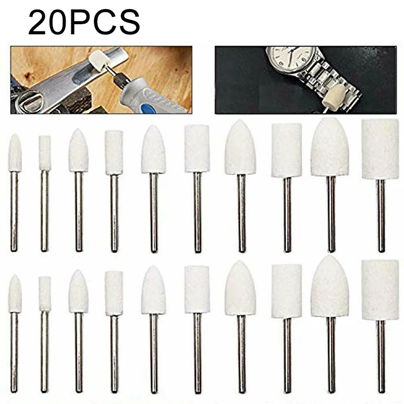 Wool Buffing Wheels Felt Mounted Mandrel Kit for Jewelry Watch Glass Metal Equipment and Precision Polishing Tasks