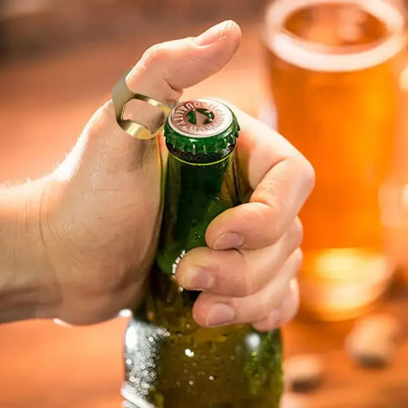 

Beer Bottle Opener Ring Finger Bottle Openers Fashion Jewelry Beer Opener Ring Beer Bar Tool Stainless Steel Ring Can