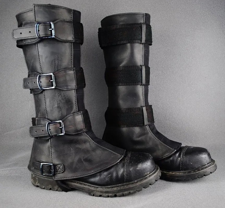 Mittelalterliche Motorrad-Beinschutzstiefel Steampunk Ritter Piraten Cosplay Kostüm Erwachsenen Halloween Renaissance Rüstungsleggings – Detail 7