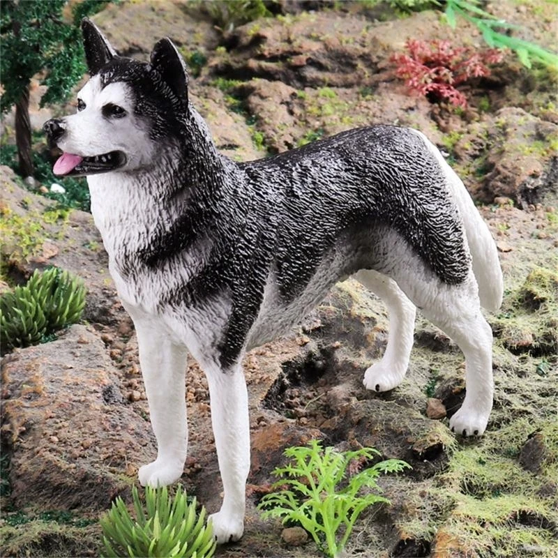 090B Plastic Dog Model Statue Ornament Dogs Model Figures for Adult Collectors