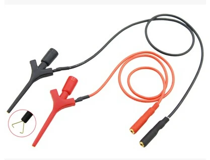 [SA] TC2132Plus professional mini gold-plated aircraft with silicone wire hook line 2mm test leads IC test clip  --10pair/lot
