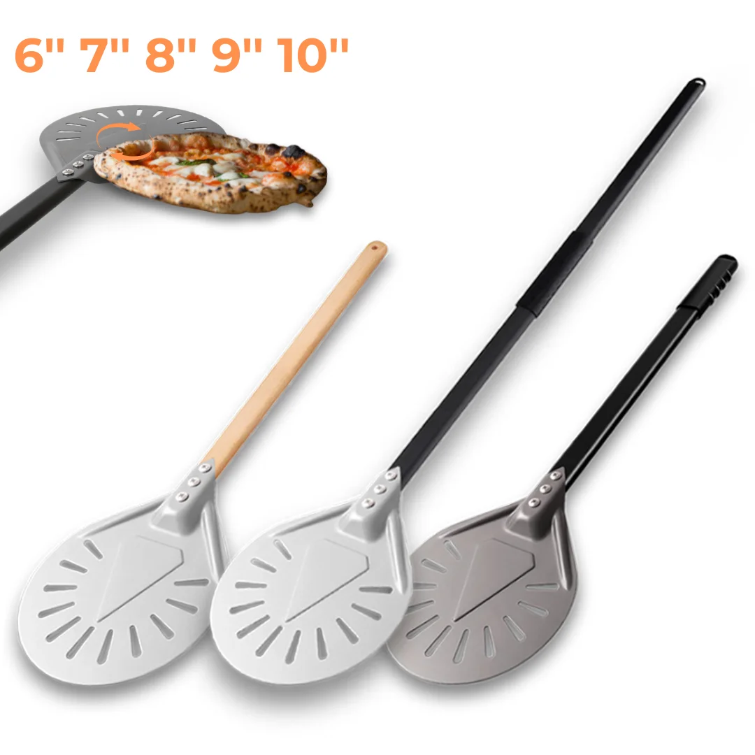 7 8 9 10 Inch Long Pizza Peel AdjustableTurning Shovel Spatula Baking Tool  Kitchen Utensils Nonstick Big Pizza Turner for Oven