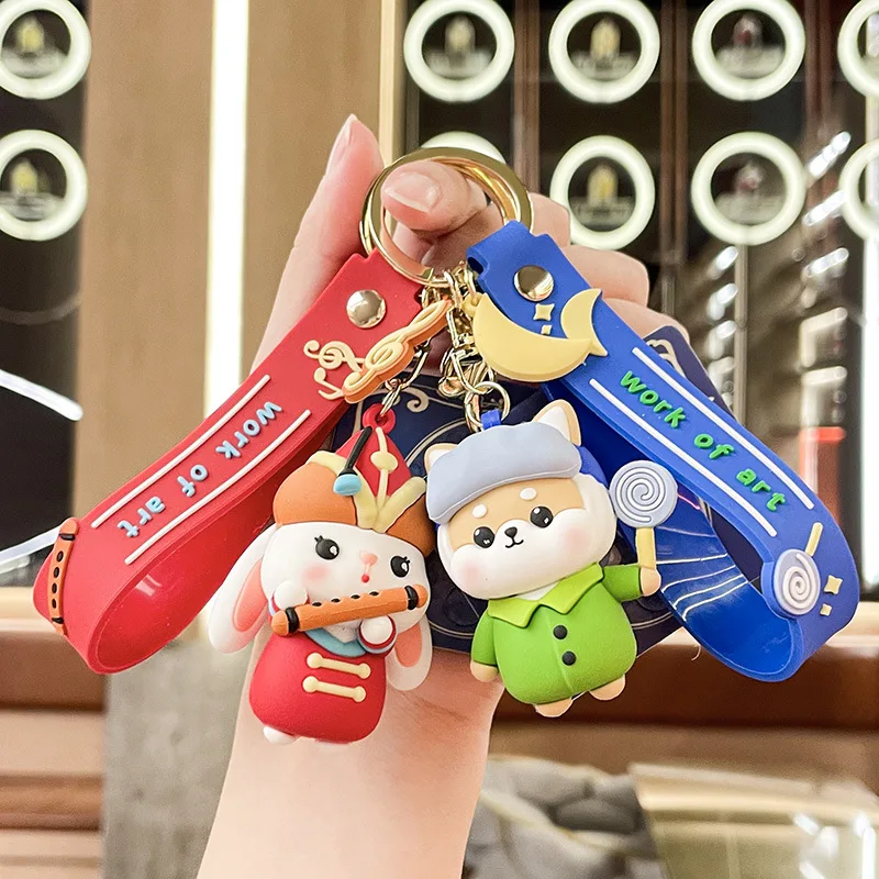 

miniso Cute and creative car keychain cartoon pearl pig