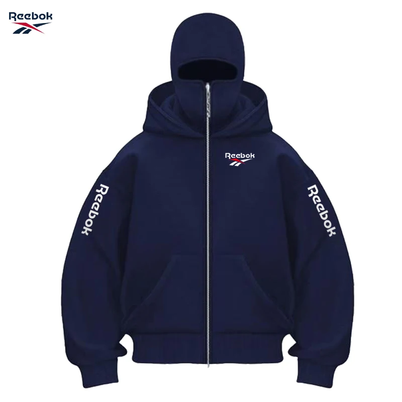 Reebok brand men's all-purpose hooded zipper hooded sports sweatshirt, suitable for wearing in autumn and winter. It features a - view 3