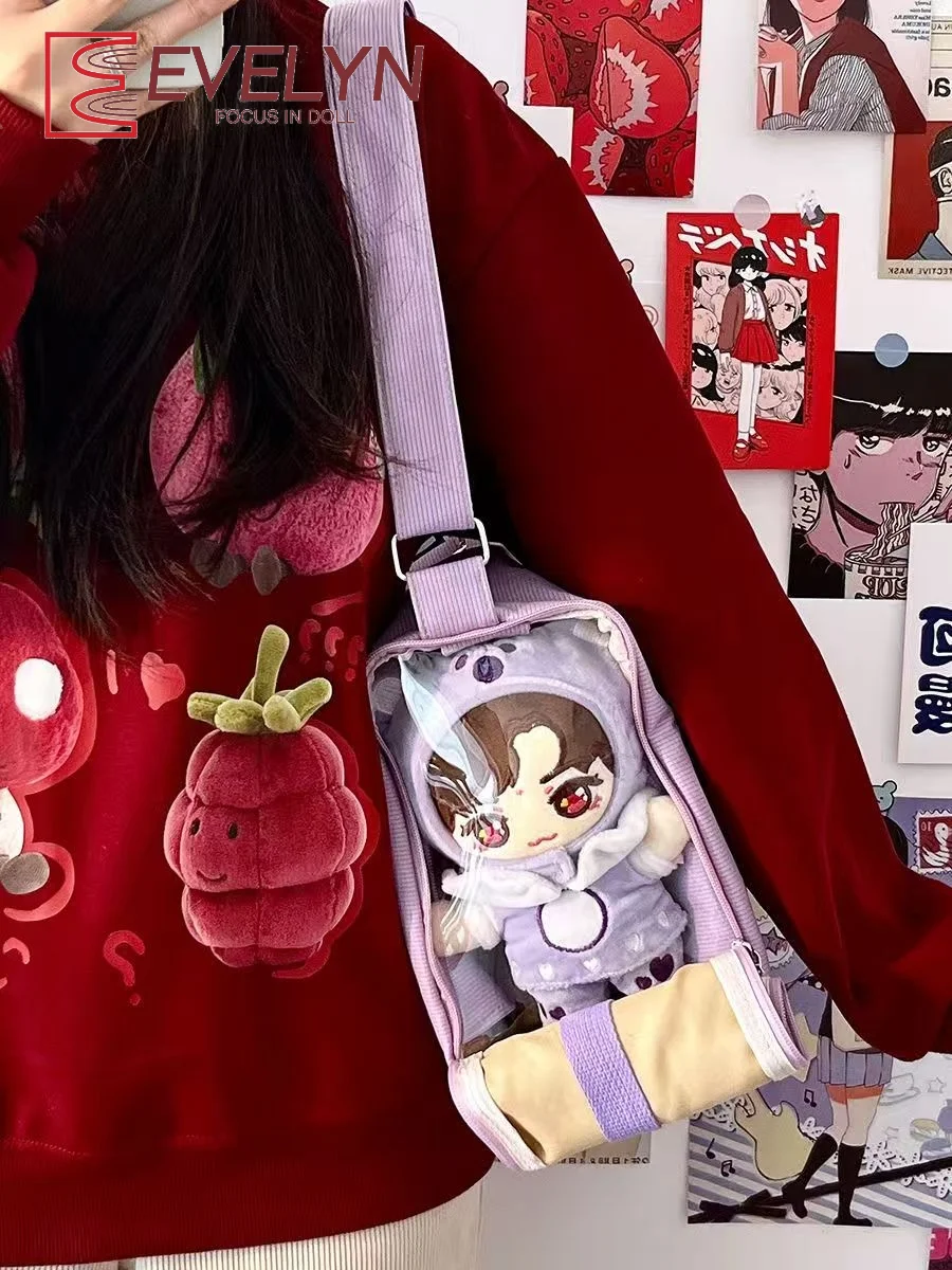 Evelyn New 2026 Kawaii Itabag For 20CM Dolls Japanese High School Girls Crossbody  Women Ita Bag Transparent Pocket Shoulder Bag