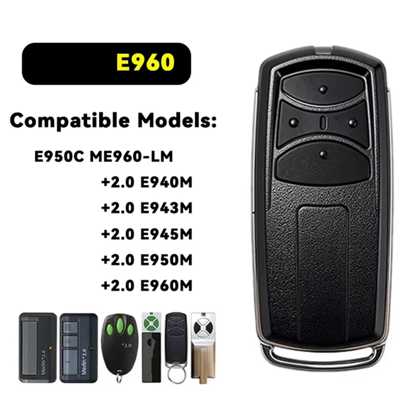 【HOME TOOLS】 pour Merlin + 2.0 E945 E950 ME960-LM télécommande de porte de Garage Compatible 433.30 433.92 434.54Mhz Mhz porte sans fil T