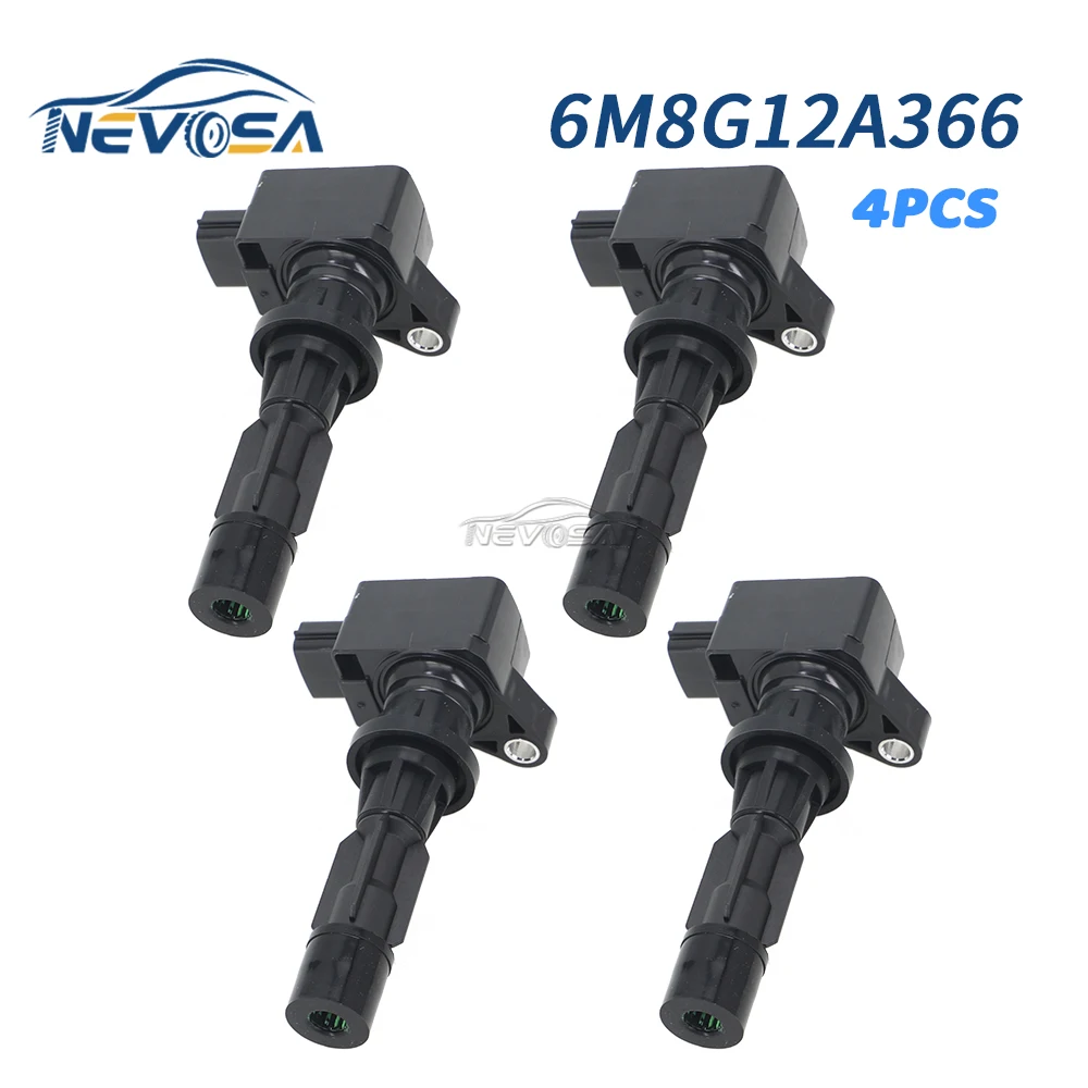 

4 шт. катушки зажигания для MAZDA 3 6 MX-5 GH 8 CX-7 TRIBUTE BESTUNE B70 2005 для Ford ESCAPE KUGA 2.3L 6M8G12A366 6M8G-12A366A2