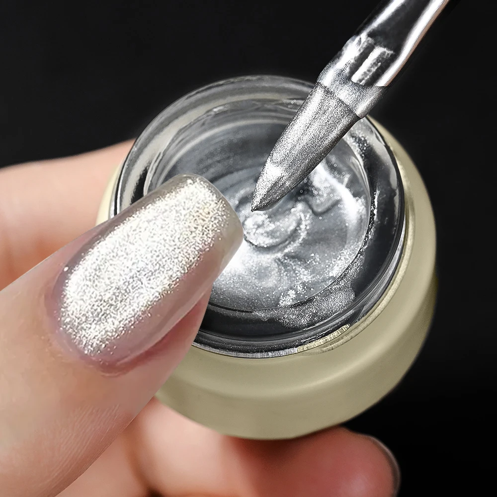 Esmalte de uñas en Gel de ojo de gato blanco, cuentas de vidrio dinámicas, barniz magnético para uñas, esmalte de Gel de manicura semipermanente en remojo UV/LED, 8ml