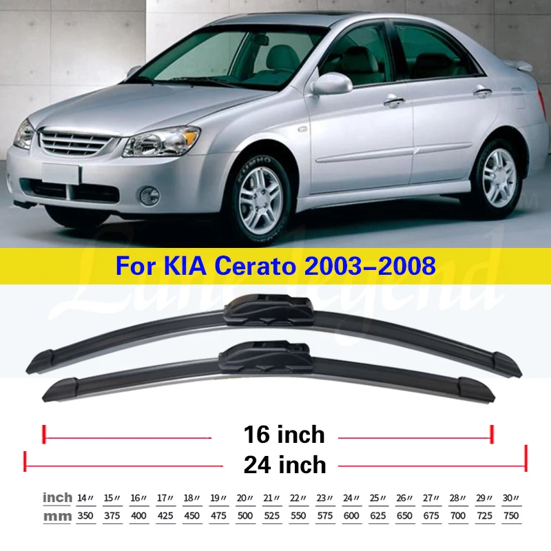 Wiper Front Wiper Blades For Kia Cerato 2003-2008 2004 2005 2006 2007 Windshield Windscreen Front Window 24\