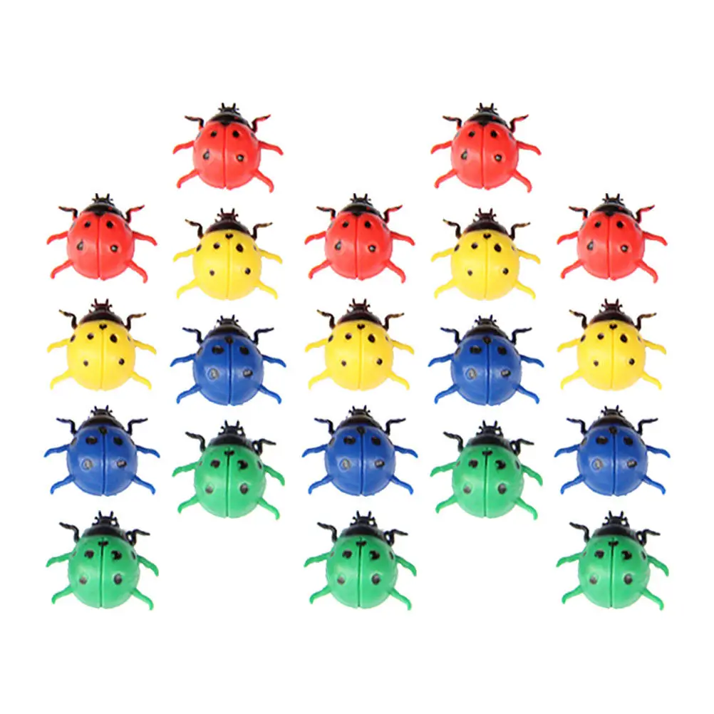 20Pcs Imitation Ladybug Refrigerator Magnets Realistic Resin Early Education Animal Cognition Decoration Garden Adornment