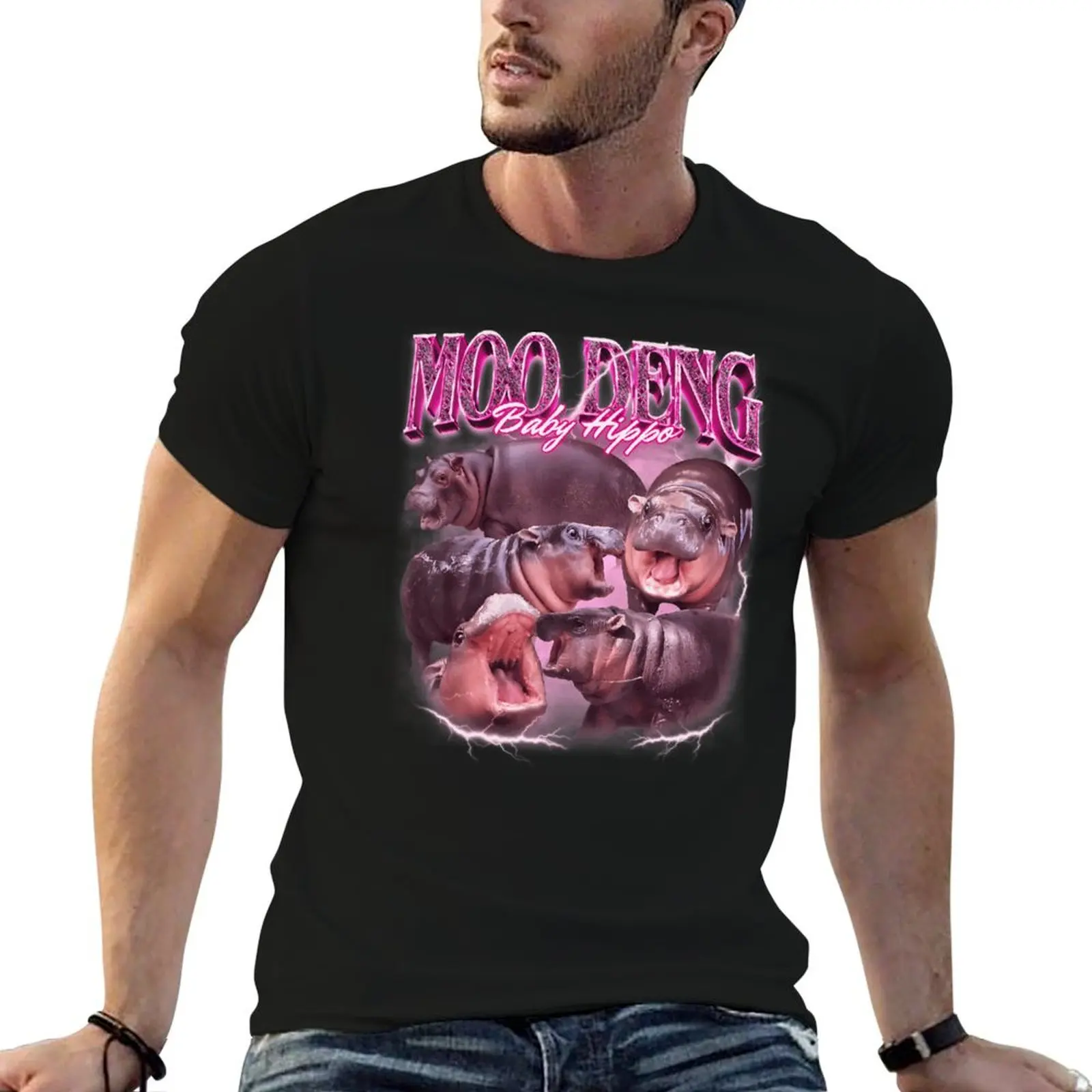 Moo Deng The Famous Thai Baby Pigmy Hippo Bootleg Premium T-Shirt plus sizes graphics cute tops baggy shirts tee shirts for men