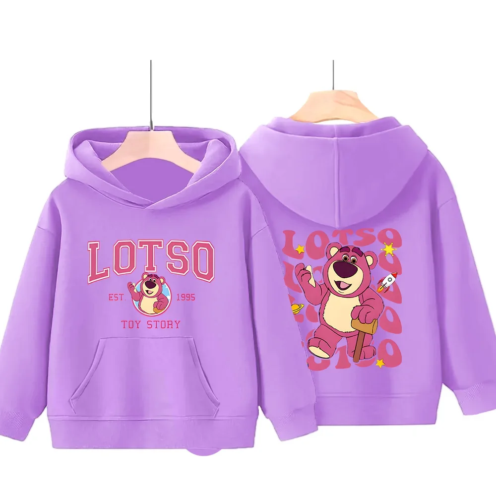 

Fashion Kids Two Sides Print Clothing Toy Story Strawberry Bear Lotso Hoodies Children Creative Sweatshirts Casual Sportswear
