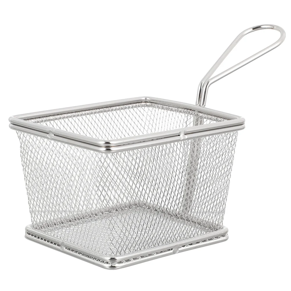 

Mini Fries Basket Stainless Steel Fryer Baskets Small Wire Kitchen Frying Practical Filter Household Food Storage Heat Resistant