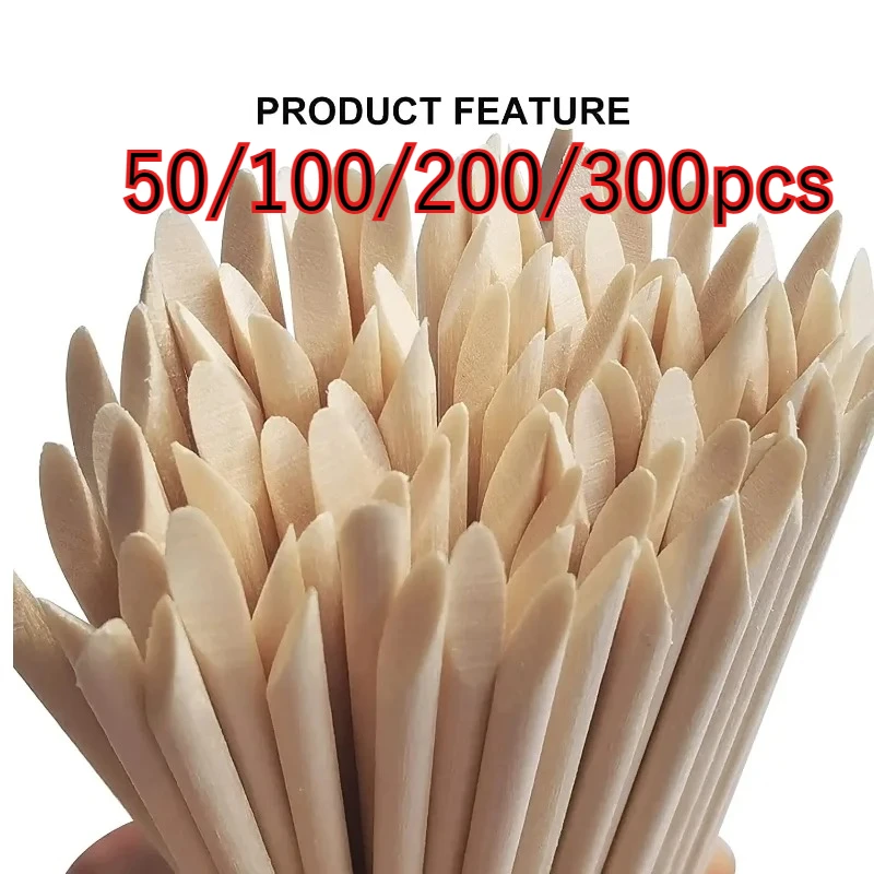 50-300pc/Set for Nail Different Sizes Orange Wood Sticks Cuticle Pusher Cuticle Remove Tool Manicure Pedicure Care nails
