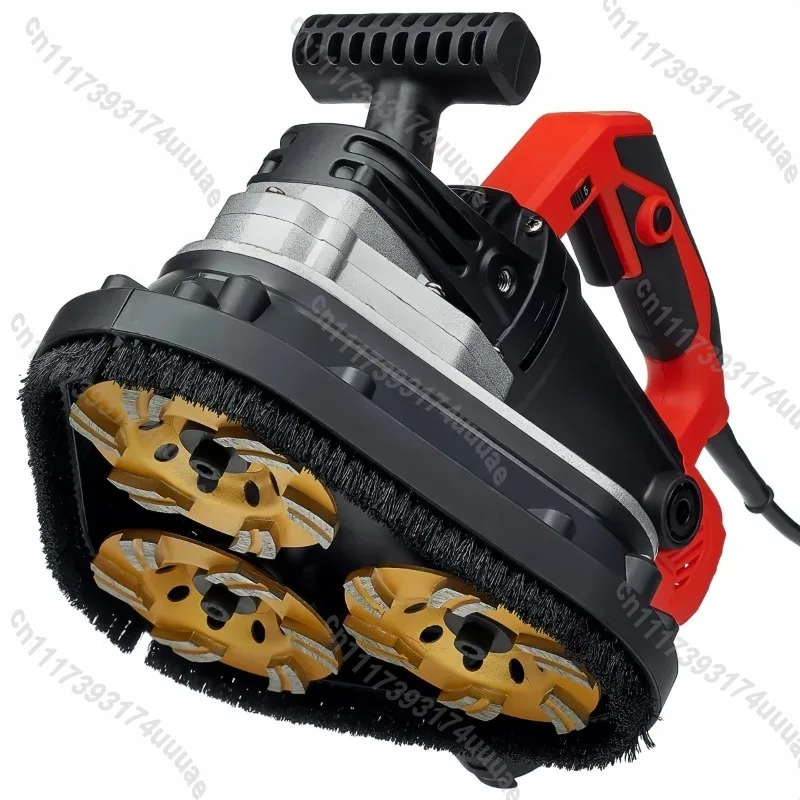 Dust‑Free Electric Three‑Head Wall Polishing Machine, Putty Cement Rough Planer Grinder