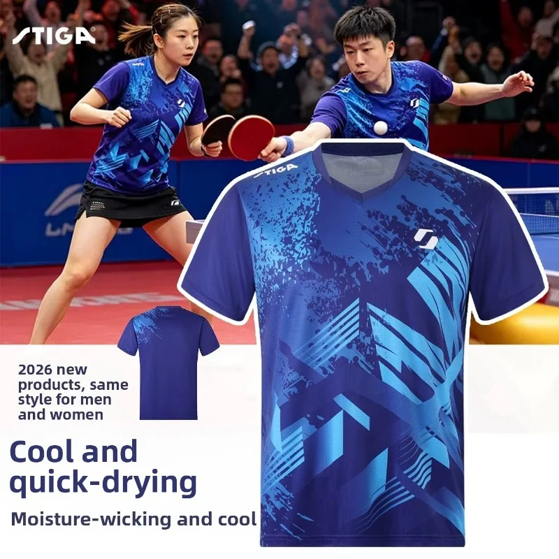 stika-table-tennis-jersey-high-elasticity-skin-friendly-unisex-quick-drying-comfortable-v-neck-short-sleeved-training-top