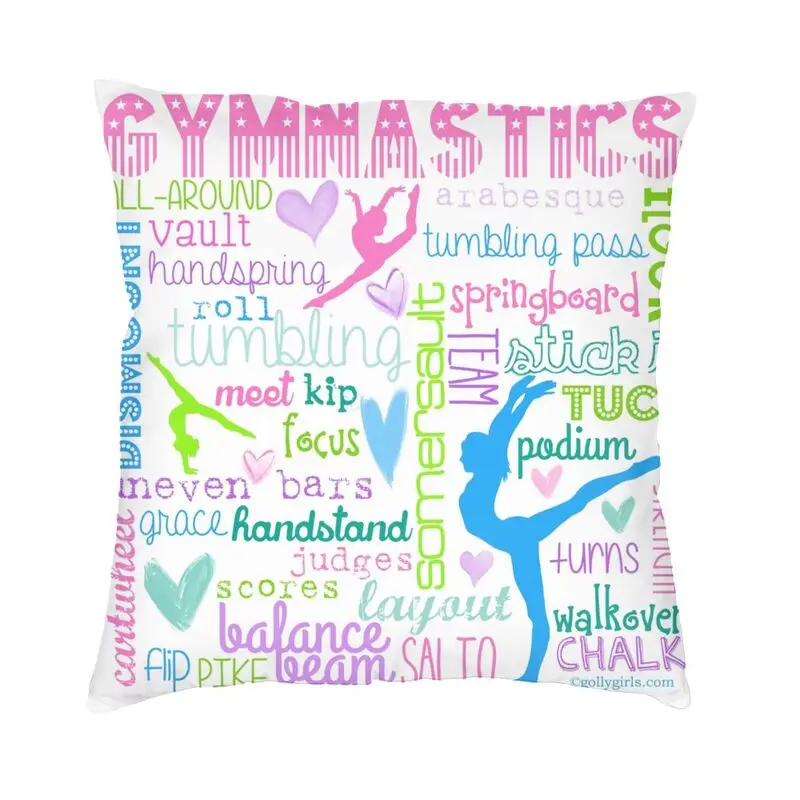 Dance Rhythmic Gymnastics Pillow Case 40x40cm Bedroom Decoration Luxury Cushion Decoration Salon Square Pillowcase