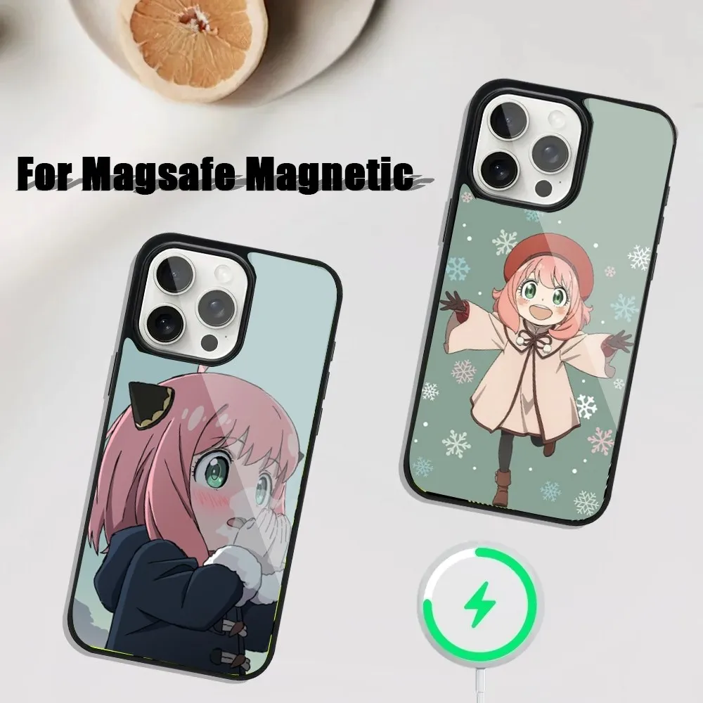 

S-Spy X Family Anya Forger Phone Case For iPhone 16,15,14,13,12,11,Plus,Pro,Max Mini Magsafe Magnetic Wireless Charging