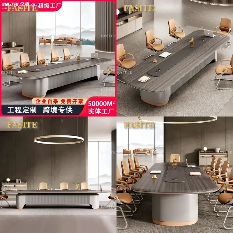 For Large Conference Table Simple Modern Oval Long Meeting Room Reception Negotiation Desk Furniture