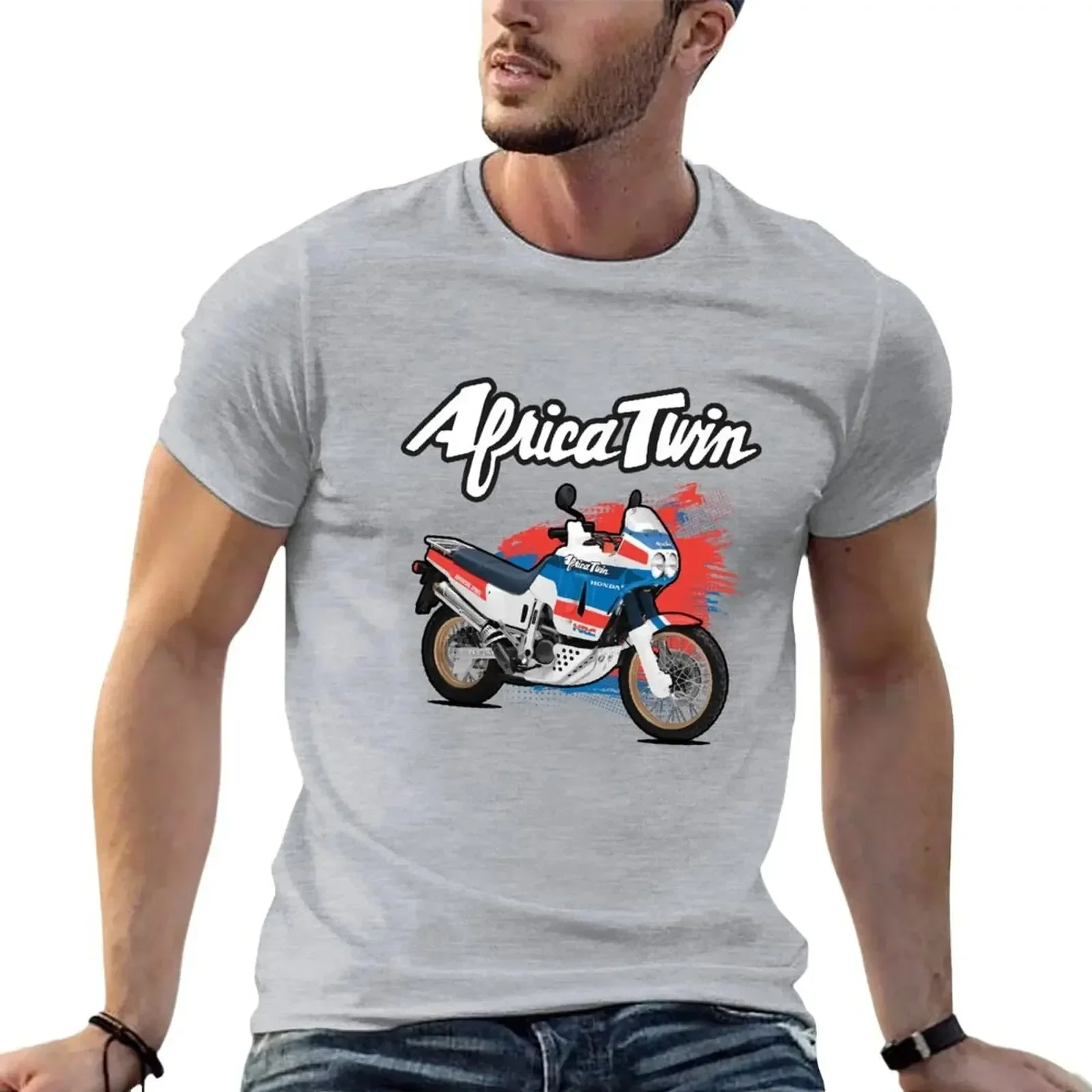

Pop Africa Cheavyweight Streetwear Anime Clothes New Twin XRV 750 Cute Tops Hippie Clothes Korean Fashion T Shirts For Men Cotto