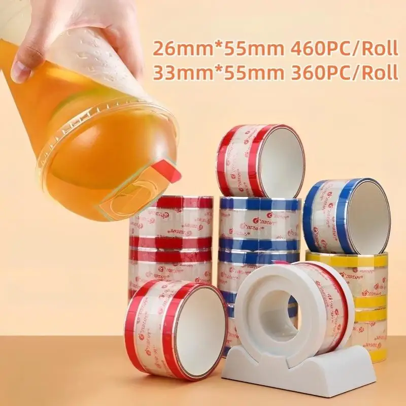 360/460 Sheets Per Pack Preventing Spills And Ensuring A Tight Seal Individual Sticker Seals Bubble Tea Cup Sealing Stickers