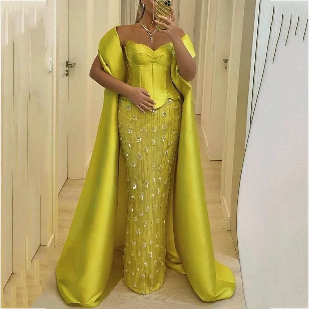 

Элегантные женские платья для выпускного вечера Милое платье русалки без рукавов со шлейфом Изысканное платье с бисером для вечеринки на заказ