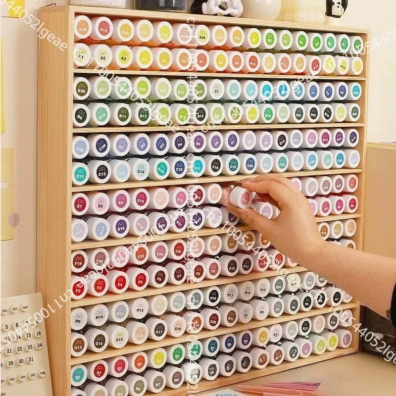 Desktop Marker Wooden Storage Box Wooden Storage Rack Multi-layer Watercolor Pen