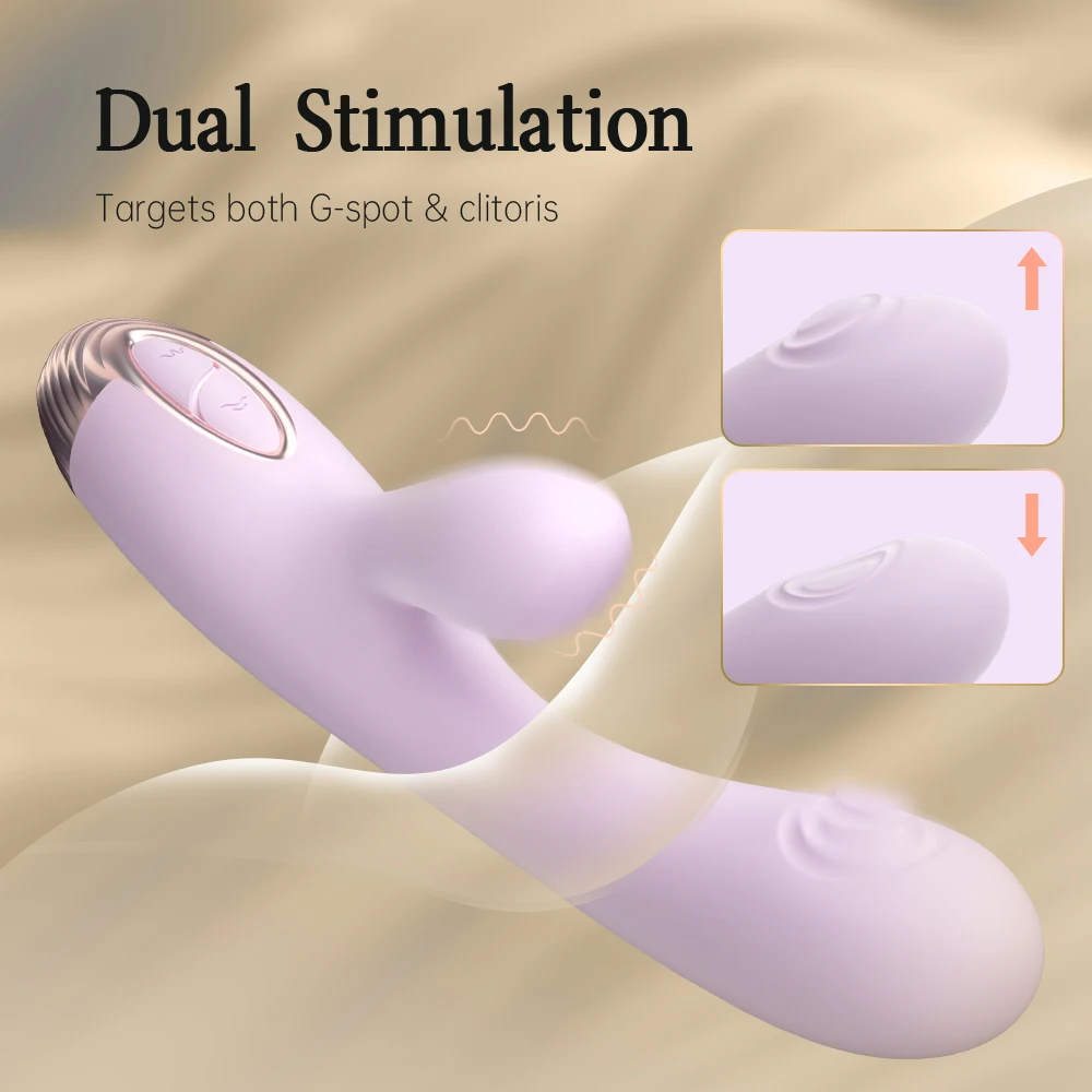 DRY WELL Rabbit Vibrator with Unique Patting Function Clitoris Stimulator Dildo with 10 Powerful Modes Dual Motor Stimulator