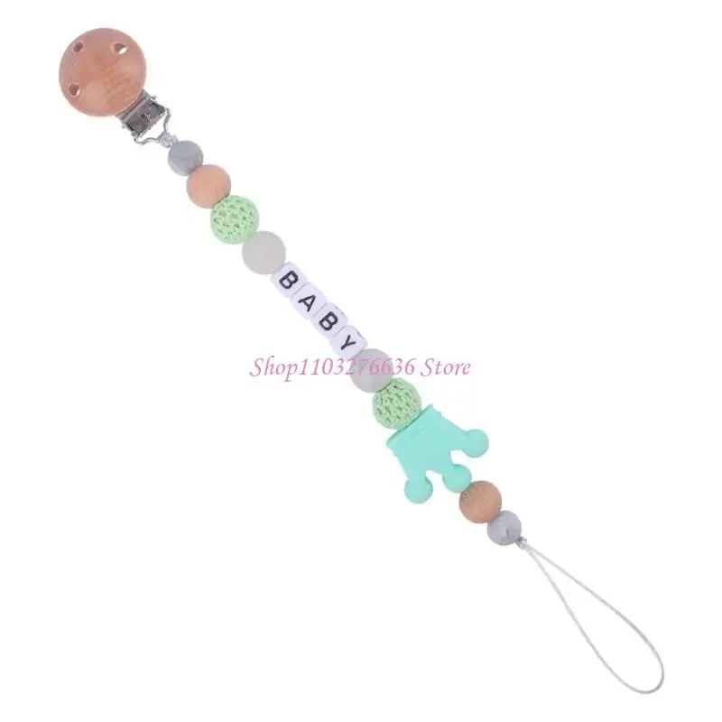 R6FD Pacifier Clip for Baby Infant Teething Relief Crown Teether Chewing Toy Gift for Toddler Boys Girls 3Month+