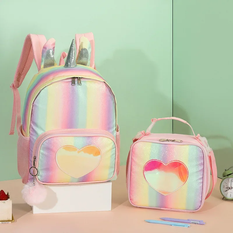 Cute Bling Kids Backpack Pink Kid Bag Toddler Backpack Girls Boys Lunch Bag Kids Accessories Kindergarten Backpack