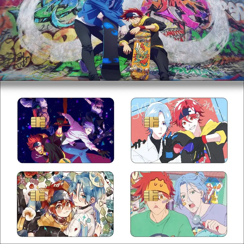Anime SK8 The Infinity 1 Set Of 4 Pcs Sticker Film Skin Cover Case For Small Large No Chip Debit Credit Card Front Side