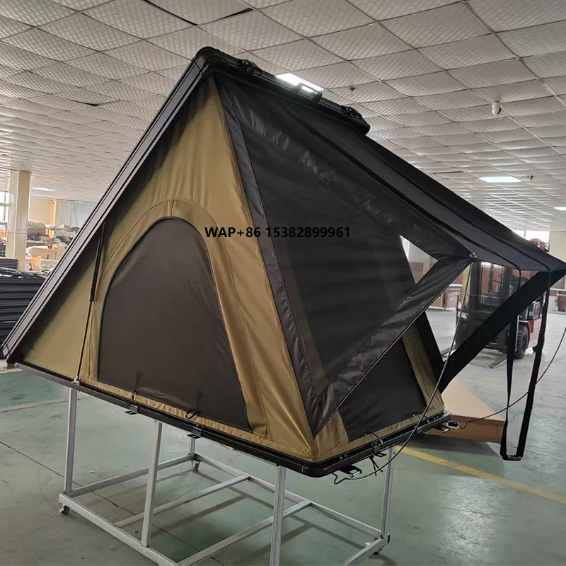 

Треугольная алюминиевая палатка на крышу автомобиля с тканевым покрытием, всесезонная, водонепроницаемая, складная, для кемпинга