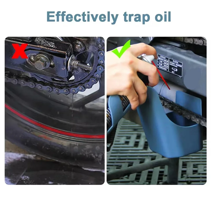 AB56-Motorcycle Chain Cleaning Tool Set Withanti-Splash Oil Storage Box Elastic Plastic